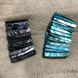 NWOT Set of 2 Dyed, Natural Abalone Shell Bracelet